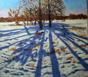 真冬、カルク修道院、ダービーシャー 作： Andrew Macara